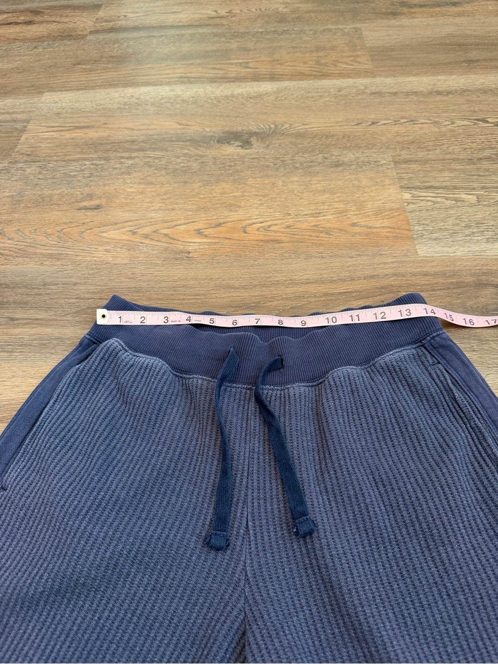 Aerie Essential Waffle Trouser Navy Blue Wide Leg Lounge Pants Size Medium - Picture 8 of 9